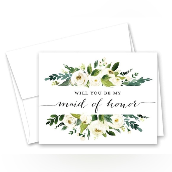 Greenery Floral Will You be My Bridesmaid Card, Bridesmaid Proposal Card - Picture 1 of 3